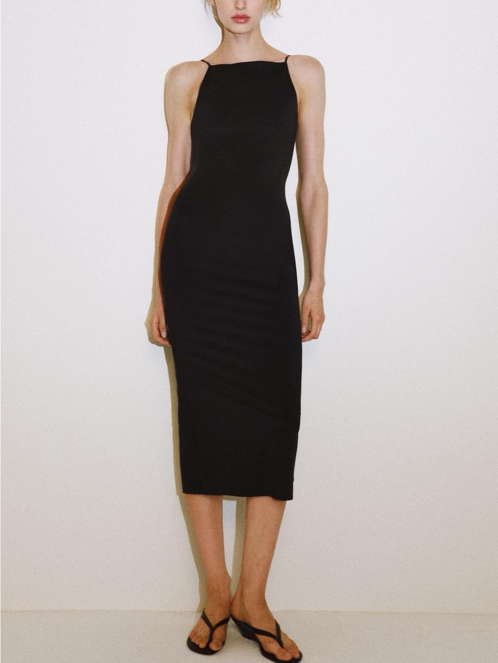 Brand new without tag! Silence + Noise Black Midi Cotton Dress. Size S fits M